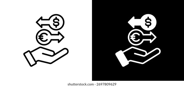 Icono de Intercambio Financiero Ilustración vectorial whiteblack