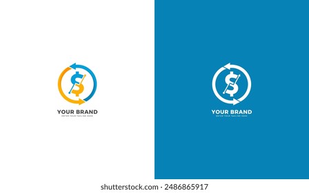 Financial exchange logo. Financial turnover icon, dollar, market, business, economic growth. Graphic vector illustration design