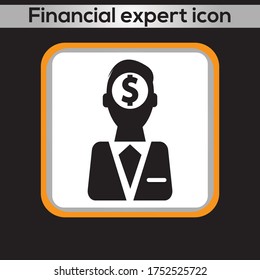 Financial expert icon. vector graphics