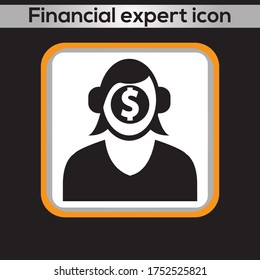 Icono de experto financiero. gráficos vectoriales