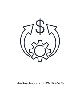financial filling.  Vector linear icon isolated on white background.