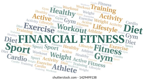 Financial Fitness Word Cloud. Wordcloud Made With Text Only.