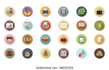 Financial Flat Colored Icons 1 