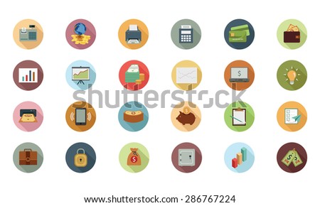 Financial Flat Colored Icons 1 