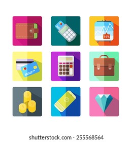 Financial flat design icons