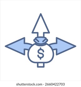 Flexibilidad financiera Ilustración vectorial Blue Icon