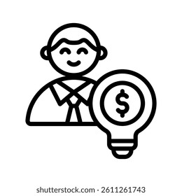 Financial Fluency Line Vector Illustration On White Background.