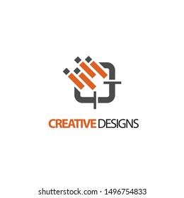 Financial focus target logo template. arrow symbol vector template.