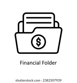 Ilustración de diseño del vector de la carpeta financiera. Símbolo del archivo EPS 10 de fondo blanco 