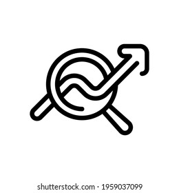 Financial forecast, Analysis and predict, business research, simple icon. Black icon on white background