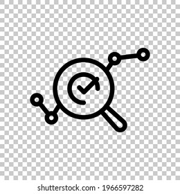 Financial forecast, Analysis and predict, business research, simple icon. Black editable linear symbol on transparent background