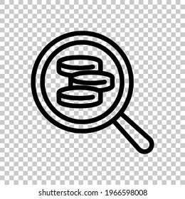 Financial forecast, Analysis and predict, business research, simple icon. Black editable linear symbol on transparent background