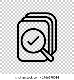 Financial forecast, Analysis and predict, business research, simple icon. Black editable linear symbol on transparent background