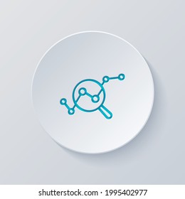 Financial forecast, Analysis and predict, business research, simple icon. Cut circle with gray and blue layers. Paper style