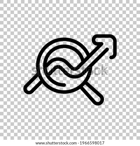 Financial forecast, Analysis and predict, business research, simple icon. Black editable linear symbol on transparent background