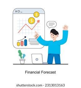 Financial Forecast Flat Style Design Vector illustration. Stock illustration