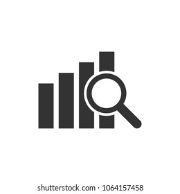 Financial Forecast Icon In Flat Style. Business Analysis Illustration On White Isolated Background. Analytics Financial Forecast Sign Concept.