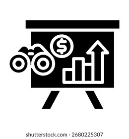 Ilustração do Vetor de Glifos do Ícone Previsão Financeira
