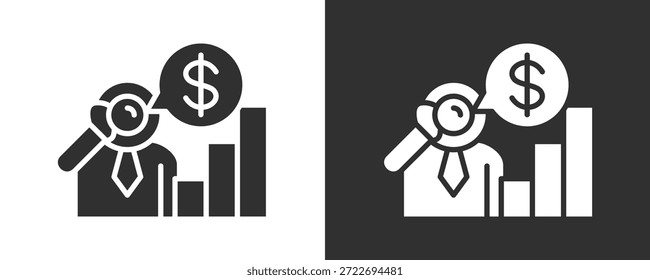 Financial Forecast Icon Set Vector Collection Isolated In Black And White