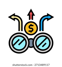 Vector de icono de color de pronóstico financiero. signo de pronóstico financiero. ilustración de símbolo aislado