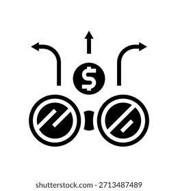 Vector de icono de glifo de pronóstico financiero. signo de pronóstico financiero. ilustración de símbolo aislado
