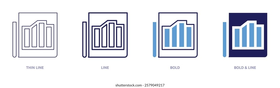 Financial forecasting icon in 4 different styles. Thin Line, Line, Bold, and Bold Line. Duotone style. Editable stroke.