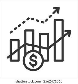 Financial Forecasting Outline Icon Vector Illustration