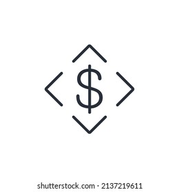 Financial framework, limitation. Vector linear icon isolated on white background