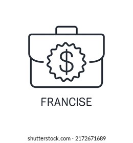 Finanzfranchise. Vektor-Linearsymbol einzeln auf weißem Hintergrund