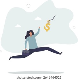Financial fraud, illegal investment scam or ponzi scheme stealing money from greedy people concept. character life .