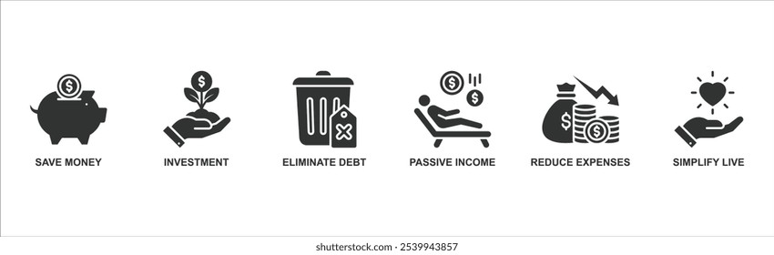 Financial freedom banner web icon vector illustration concept with icon