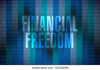financial freedom binary sign concept illustration design graphic