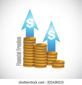 financial freedom coins graph sign concept illustration design graphic