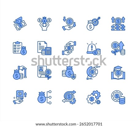 Financial freedom editable stroke icon set