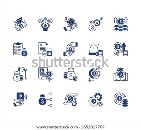 Financial freedom editable stroke icon set