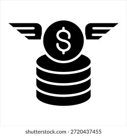Ilustración vectorial de icono de glifo de libertad financiera