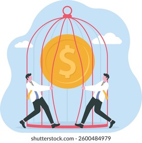 Financial freedom, growth retirement saving or rising profit investment for financial succeed concept,

