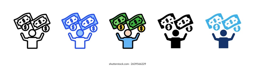 Financial Freedom Icon Collection With Multiple Styles