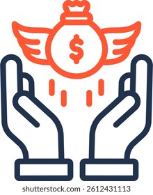 Financial Freedom Icon Color Line Vector Illustration