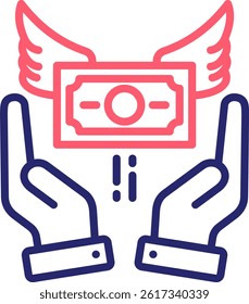 Financial Freedom Icon Color Vector Illustration