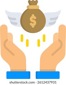 Financial Freedom Icon Flat Vector Illustration