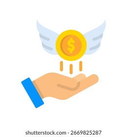 Ícone de liberdade financeira Ilustração plana de vetor