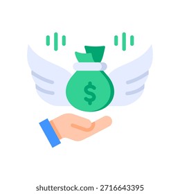 Financial Freedom Icon Flat Vector Illustration