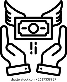 Financial Freedom Icon Line Vector Illustration