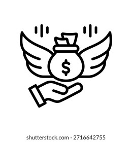 Financial Freedom Icon Line Vector Illustration