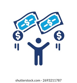 Financial Freedom Icon Mixed Vector Illustration