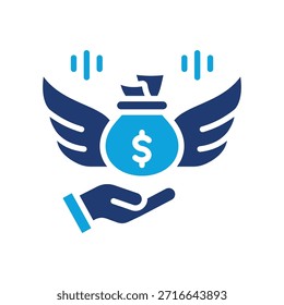 Financial Freedom Icon Mixed Vector Illustration