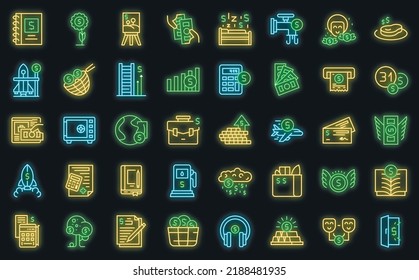 Financial freedom icon outline vector. Wealth expense. Rich money vector neon