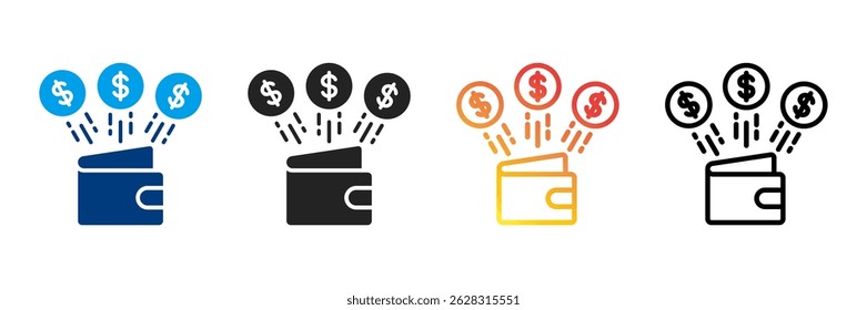 Financial Freedom Icon Set Different Style Collection