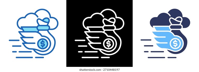 Financial Freedom Icon triplestyle Vector Illustration